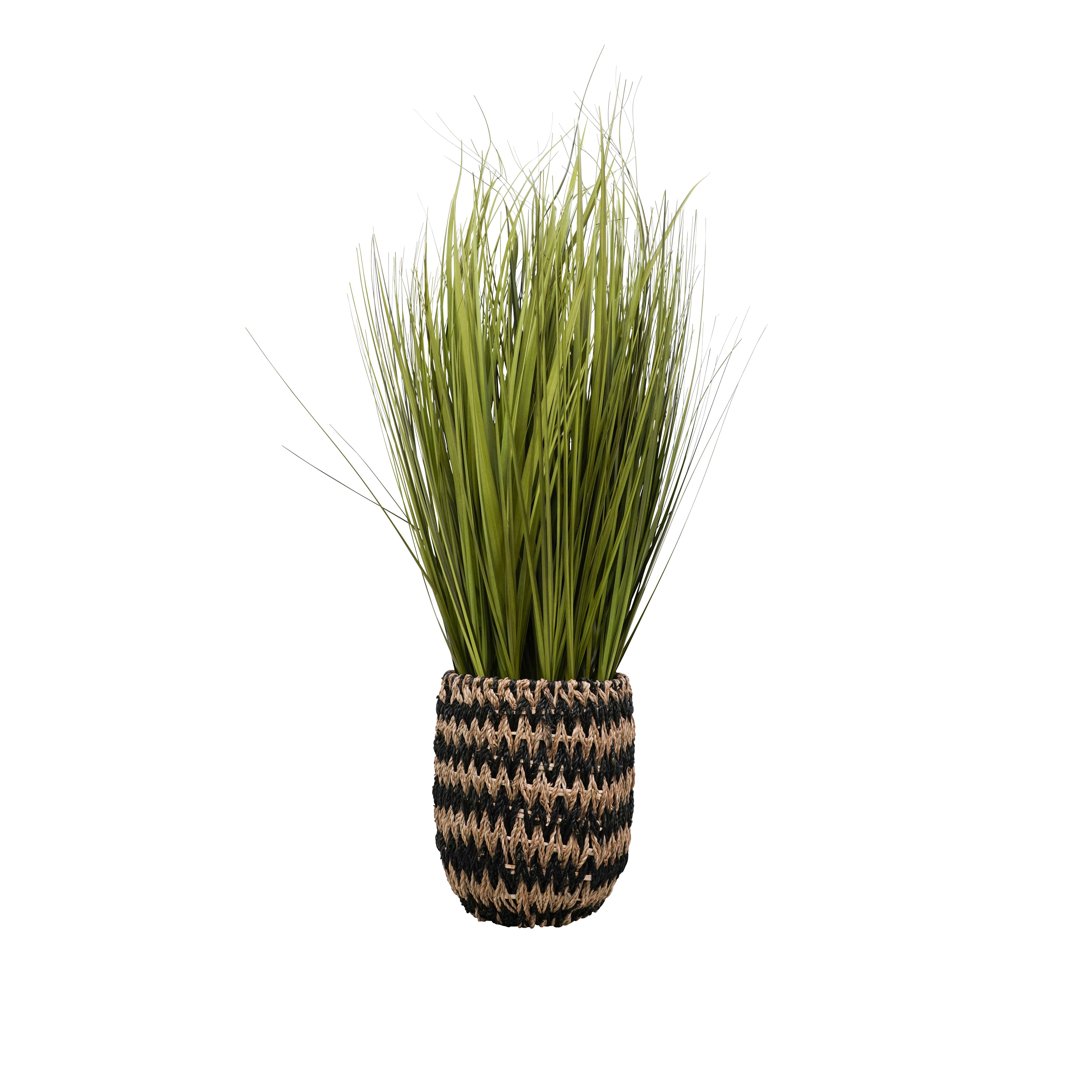 artificial plant in woven basket 4ft Artificial Seagrass in Natural Woven Basket