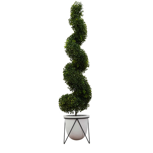 4ft Faux Boxwood Topiary in Decorative Planter